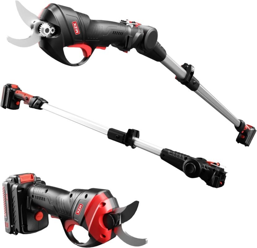MZK 20V Battery Operated Cordless Electric Pruning Shears Range up to 12ft Pruning Shears with Rechargeable Battery, 1.2" Cutting Diameter (Battery and Charger Included)