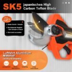 Kebtek Professionelle Akku Astschere 2025 NEU, 16.8V 30mm Elektrische Gartenschere 2x2500mAh Batterien 8-10H Laufzeit Sicherheitsschalter, Gartenschere Heavy Duty für Baum, Ast & Rose