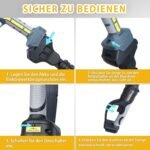 2-in-1 Battery Pruning Shears Telescope, 50 mm Electric Pruning Shears with Battery 2 4Ah Brushless LCD Display Loppers Electrically Compatible with Makita 18 V Batteries (PR-E50 Pruner+Pole