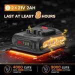 8605 Akku Astschere, 40MM Professionell Elektrische Astschere mit Akku,1050W 2x21V 2A Progressive Elektrische Gartenschere, mit 1.2m Verlängerungskabel