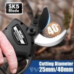 SWANSOFT 8605 Akku Astschere, 40mm Akku Gartenschere, 1050W 21V 2A Progressive Elektrische Astschere für Olivenbäume, Weinberg