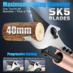 SWANSOFT Elektrische Astschere mit Stab, 40mm 25.2V /4+4Ah Akku-Schere mit 1050W bürstenlosem Motor Professionelle Akku-Schere, SW-921-1 (0,9 Meter hoch)