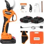 8605 Akku Astschere, 40MM Professionell Elektrische Astschere mit Akku,1050W 2x21V 2A Progressive Elektrische Gartenschere, mit 1.2m Verlängerungskabel