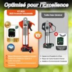 Kebtek KT 9035 Akku Astschere Teleskop, 2-In-1 Elektrische Gartenschere Teleskopstiel Max 40 mm(1.4") Schnittdurchmesser, mit 4000mAh Batterien 2.4m Verlängerungsstange, für Garten Baumbeschneidung