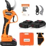 8605 Battery Pruning Shears, 40 mm Professional Electric Pruning Shears with Battery, 1050 W 2 x 21 V 2 A Progressive Electric Pruning Shears, with 2 Replacement Blades