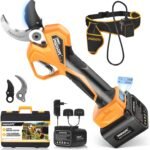 [All-Purpose Flagship Model] SWANSOFT PRU40 Battery Pruning Shears, 40 mm, 21 V, 1050 W, 4 Ahx2 Secateurs, Powerful Electric Garden Shears for Precise Tree Pruning, Rose Cuttings and Vines