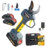 2-in-1 Battery Pruning Shears Telescope, 50 mm Electric Pruning Shears with Battery 2 4Ah Brushless LCD Display Loppers Electrically Compatible with Makita 18 V Batteries (PR-E50 Pruner+Pole