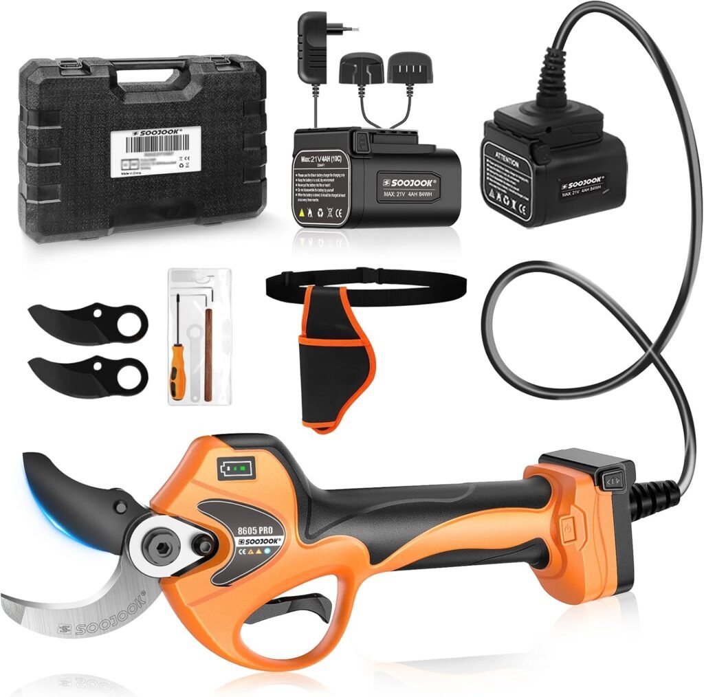 8605PRO Akku Astschere, 40mm Professionelle Elektrische Gartenschere, 1050W 2x21V 4A Akku Baumschere