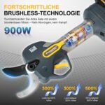 2-in-1 Battery Pruning Shears Telescope, 50 mm Electric Pruning Shears with Battery 2 4Ah Brushless LCD Display Loppers Electrically Compatible with Makita 18 V Batteries (PR-E50 Pruner+Pole