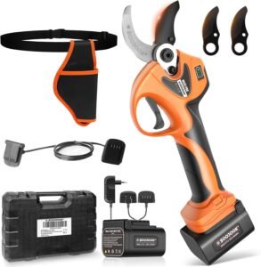 8605PRO Battery Pruning Shears, 40 mm Professional Electric Pruning Shears, 1050W 21V 2A + 4A Battery Loppers