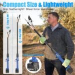 SWANSOFT Elektrische Astschere mit Stab, 40mm 25.2V /4+4Ah Akku-Schere mit 1050W bürstenlosem Motor Professionelle Akku-Schere, SW-921-1 (0,9 Meter hoch)