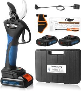 SWANSOFT 8605 Akku Astschere, 40mm Akku Gartenschere, 1050W 21V 2A Progressive Elektrische Astschere für Olivenbäume, Weinberg