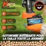 Kebtek KT 9035 Akku Astschere Teleskop, 2-In-1 Elektrische Gartenschere Teleskopstiel Max 40 mm(1.4") Schnittdurchmesser, mit 4000mAh Batterien 2.4m Verlängerungsstange, für Garten Baumbeschneidung