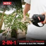 MZK 20V Battery Operated Cordless Electric Pruning Shears Range up to 12ft Pruning Shears with Rechargeable Battery, 1.2" Cutting Diameter (Battery and Charger Included)
