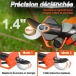 Kebtek KT 9035 Akku Astschere Teleskop, 2-In-1 Elektrische Gartenschere Teleskopstiel Max 40 mm(1.4") Schnittdurchmesser, mit 4000mAh Batterien 2.4m Verlängerungsstange, für Garten Baumbeschneidung