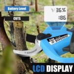 S748 Akku Astschere, 35MM Progressive Elektrische Astschere, 16.8V 2×4000mAH Elektrische Gartenschere für Weinberg und Oliven