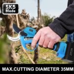 S748 Akku Astschere, 35MM Progressive Elektrische Astschere, 16.8V 2×4000mAH Elektrische Gartenschere für Weinberg und Oliven