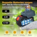 2-in-1 Battery Pruning Shears Telescope, 50 mm Electric Pruning Shears with Battery 2 4Ah Brushless LCD Display Loppers Electrically Compatible with Makita 18 V Batteries (PR-E50 Pruner+Pole