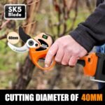 8605PRO Akku Astschere, 40mm Professionelle Elektrische Gartenschere, 1050W 2x21V 4A Akku Baumschere